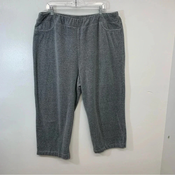 D & D Lifestyle Womans Velour Outfit Size 2X  Gray Pull On Pants  Jacket Buttons - Picture 7 of 16